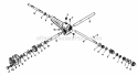 Gear Case Assembly Diagram and Parts List for 2650B 400000001-499999999 - 1974 Lawn Boy Snow Blower
